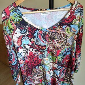 Paisley Short Sleeve Shirt - Size 2X